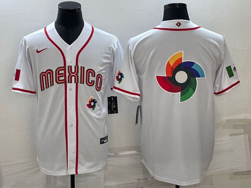 Men 2023 World Cub Mexico Blank White Nike MLB Jersey